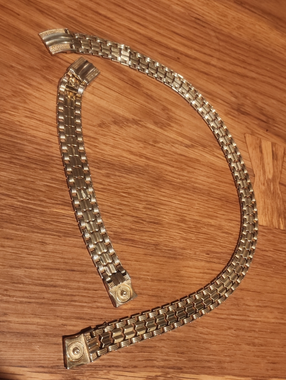 Vintage Gold-Tone Link Necklace And Bracelet Set for Women